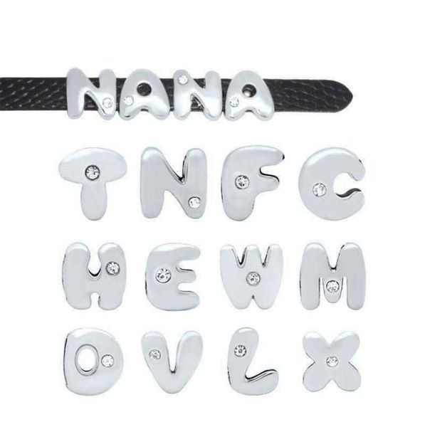 20PCS AT 8MM Fat One lettere diapositive con strass adatti braccialetto da polso fai da te LSSL054454283