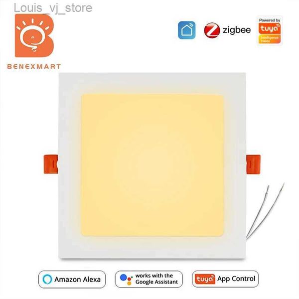 Lowdlights Benexmart Tuya Zigbee LED LODLIGHT SMART Утопленное потолочное освещение RGBCW 15W SmartThings Appe Alexa Google Home Voice Control YQ240226