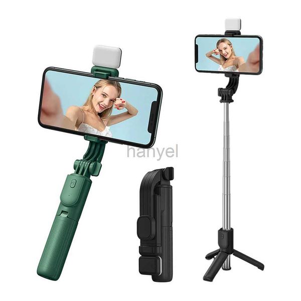 Selfie Monopés Sem Fio Bluetooth Selfie Stick Suporte para Celular Dobrável Tripé Portátil Selfie Pólo Com Luz de Preenchimento Para IOS Android iPhone 24329