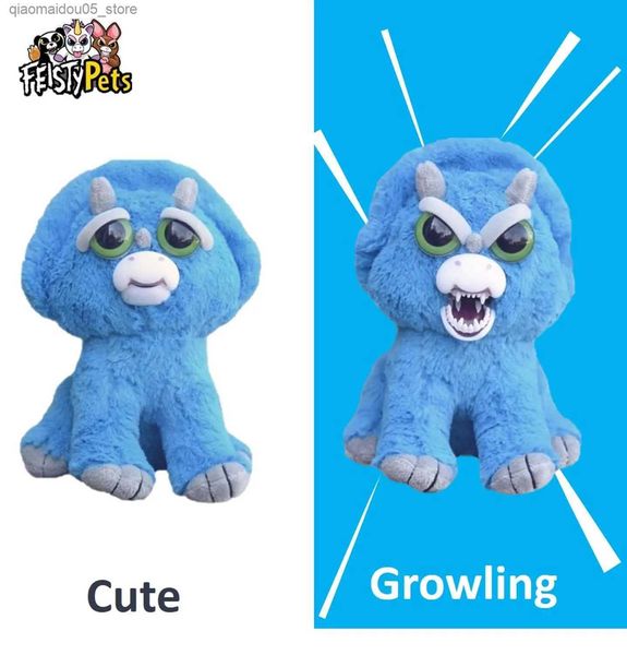 Bambole di peluche Giocattoli sexy per animali domestici farciti con bambole di animali arrabbiati come regali draghi triangolari blu Q240227