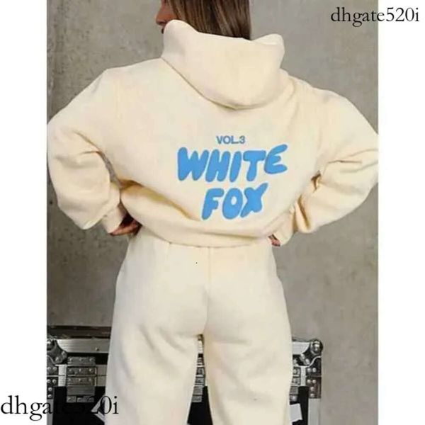 White Fox Trainingsanzug Damen Hoodie White Fox Hoodie Trainingsanzug Sets Bekleidungsset Damen Frühling Herbst Winter Neues Hoodie Set Modisch sportlich