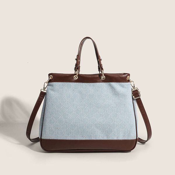 2024 primavera/verão feminino novo bordado cowboy um ombro crossbody portátil grande capacidade sacola 75% fábrica atacado