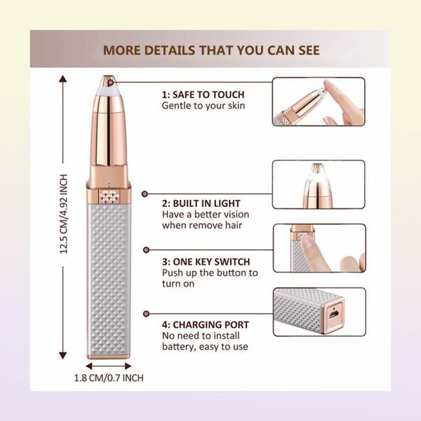 Удаление безболезненного электрического эпилятора для удаления лица, губ, женской бритвы Bikini7839584