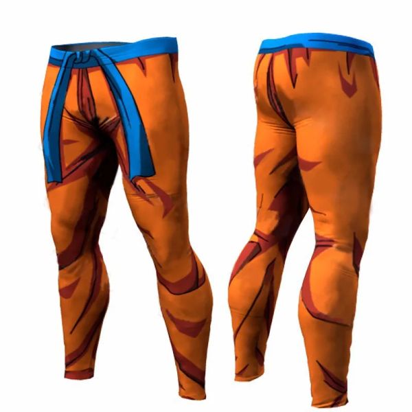 Hosen Goku 3D-gedrucktes Muster Kompressionsstrumpfhose Hosen Männer Trainingshose Skinny Legging Hose Männliches Vegeta Kostüm Lange Hose