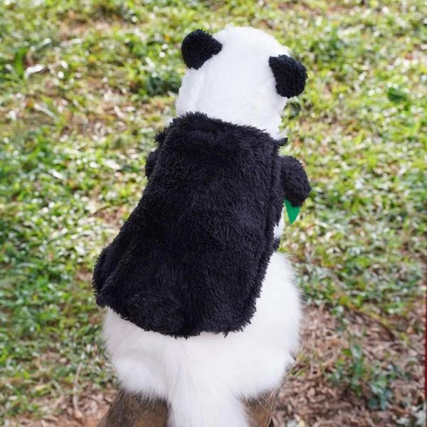 Abbigliamento per cani Vestiti per animali domestici Set di costumi da panda Simpatico travestimento di Halloween con trasformatore a tema a 2 gambe caldo addensato per
