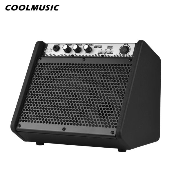 Jogadores Coolmusic DM20 20W Amplificador de Tambor Elétrico Teclado Amp Sem Fio Bt Alto-falante 2Band EQ Suporta USB MP3 Player Função