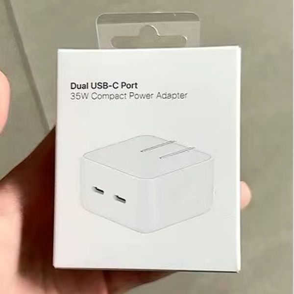 35W PD Fast Charger Dual USB-C Carregamento rápido dos EUA UK Adaptador de energia CA Carregador USB para iPhone 11 12 13 14 15 15Pro 15Plus 15 Pro Max com caixa de varejo