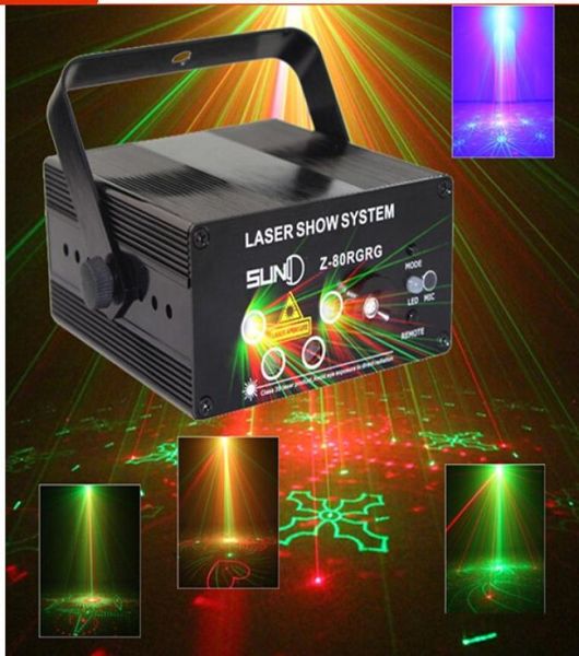 Led laser iluminação de palco 5 lente 80 padrões rg mini led projetor laser efeito luz azul mostrar para dj discoteca festa luzes 9518511