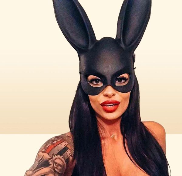 Vendere Donne Halloween Bunny Maschera Maschere Cosplay Sexy Orecchie di Coniglio Maschere Party Bar Discoteca Accessori Costume 2022 Y2205239676896