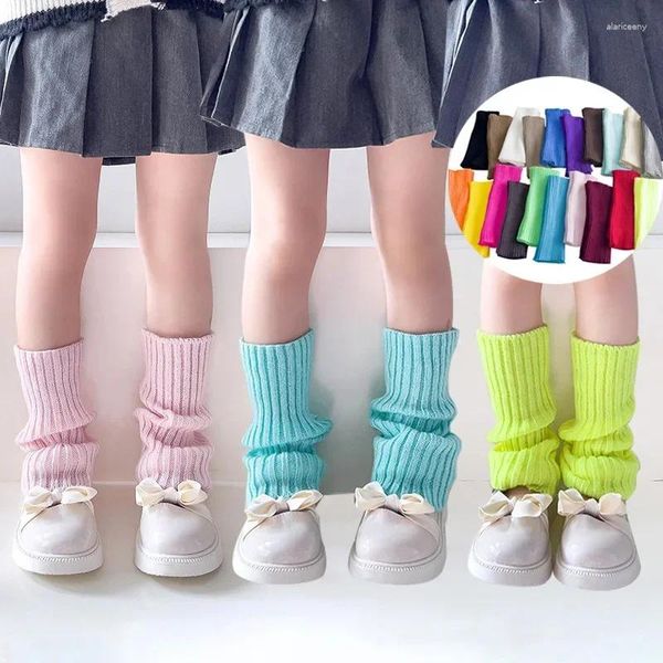 Frauen Socken 19 Stil Candy Farbe Koreanische Süße Kinder Beinlinge Gestrickte Fuß Abdeckung Kinder Mädchen Feste Herbst Winter Elastische rohr