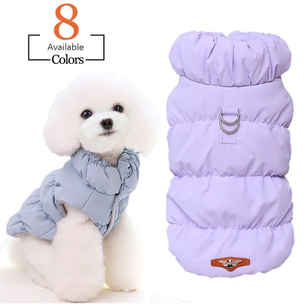 Jaquetas acolchoadas roupas de gato de cachorro com anéis D inverno quente jaqueta de cachorro para cães pequenos chihuahua colete buldogue francês casaco yorkie outfits