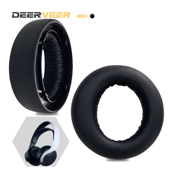 Acessórios deerveer substituição earpad para sony ps5 pule 3d fones de ouvido almofadas espuma memória preto almofadas earmuffs