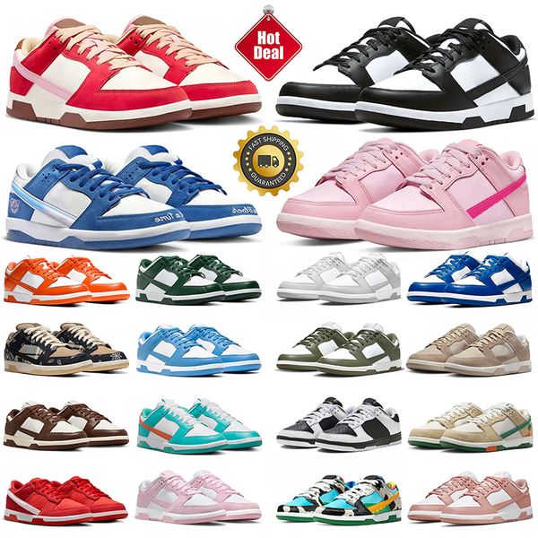 Scarpe da spedizione gratuite Scarpe da corsa basse per uomo Donna Panda Bianco Nero Triple Rosa Grigio Fog University Blue Sandrift Bacon scarpe da ginnastica da uomo sportive da esterno