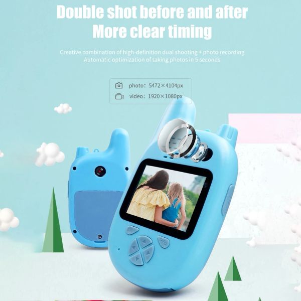 Fotocamera Smart Video Fotocamera digitale Bambino Mini Fotocamera ad alta definizione Fotografia Giocattoli Walkie Talkie per bambini Regalo di compleanno