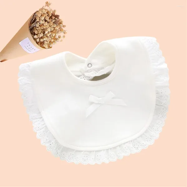 Accessori per capelli Bavaglino bifacciale Asciugamano per saliva in garza bianca in pizzo Principessa Vento Dolce Panno per ruttino Impermeabile