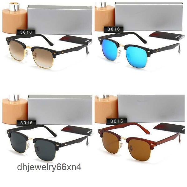 Klassische Marke WAYFARER, luxuriöse quadratische Sonnenbrille für Herren, Acetatrahmen mit schwarzen Ray-Baa-Gläsern, Sonnenbrille für Damen, UV400, Raybans-Box 3016 4UJS