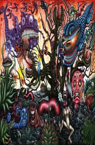 Psychedelic Trippy Art Stoffposter 21 x 13 Zoll Decor0302545608