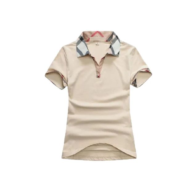 2024 Klasik Moda Kadın Polos Sleeve T-Shirt rahat ve Nefes Alabilir Summer Street Plajı Leisure Kadın T-Shirt Üst Bluz Asya S-XXL Toptan