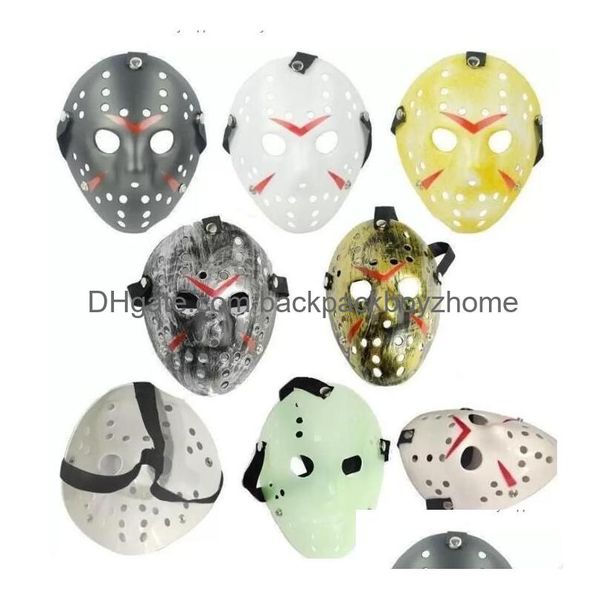 Partymasken Fl Face Masquerade Masken Jason Cosplay Skl Maske Vs Friday Horror Hockey Halloween Kostüm Scary Festival Drop Lieferung Hom Dhzej