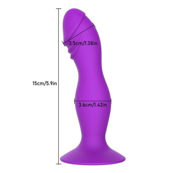 Plugue de silicone médico seguro, vibrador com ventosa para estimular ânus e vagina, dilatador anal macio, brinquedos sexuais para mulheres e homens