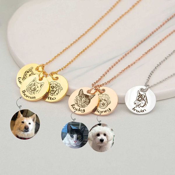 Collane con ciondolo Moda calda Collana in acciaio inossidabile personalizzata Foto Collana personalizzata con ciondolo per animali domestici Collana per gioielli da donna Regalo 2023 240227