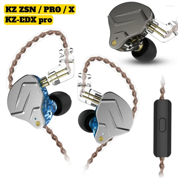 Hybrid Drive In-Ear-Kopfhörer, HiFi-Metall-Bass-Ohrhörer, Sport-Musik-Headset, austauschbares Kabel, KZ EDX