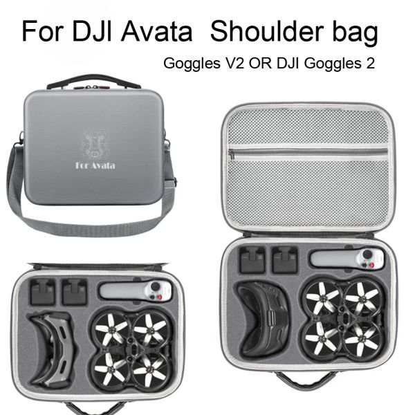 Acessórios bolsa de ombro para dji avata pu maleta de transporte drone bolsa portátil para dji fpv óculos de vôo v2/óculos 2 bolsa de armazenamento de acessórios