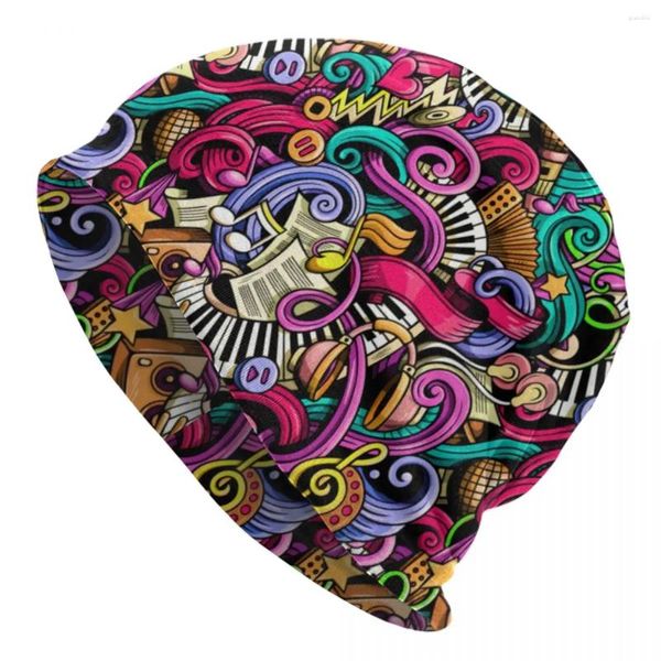 Berets faça sua própria música gorro chapéus desempenho arte bonnet unisex adulto casual ginásio chapéu de malha inverno gráfico quente bonés