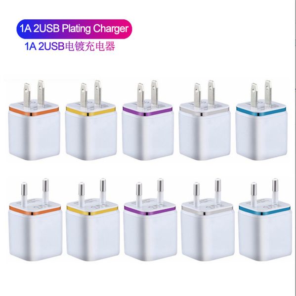 2 Ports USB-Schnellladegerät, Weiß, EU-US-Standardstecker, Handy-Aufladung für iPhone, Samsung, iOS, Android, universelles Wandladegerät