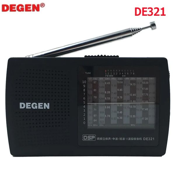 Радио New Degen DE321 FM Stereo MW Radio Radio DSP World Band Presiver Полная группа FM Radio