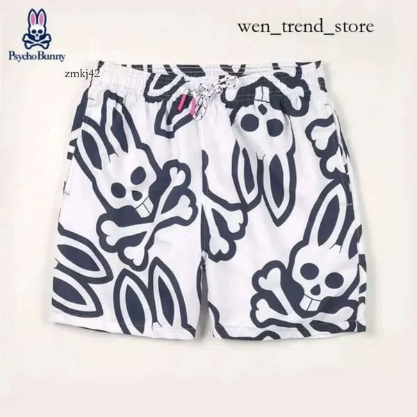 Marca Physcho Bunny Shorts Designer Shorts Praia Calças Crânio Coelho Shorts Flor Calças Hawaii Surf Bad Bunny Shorts Psycho Bunny Shor 5801