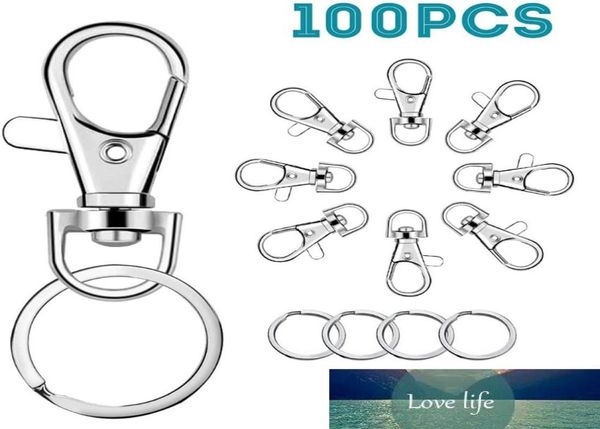 100 Stück Schlüsselanhänger-Haken mit Schlüsselringen, Schlüsselanhänger-Clip-Haken mit Ring für Schlüsselband, Schmuckherstellung, DIY-Handwerk, Schmuckzubehör9138133