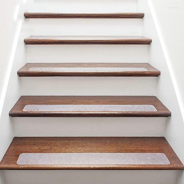 Tapetes de banho 10x81cm PEVA Stair Non-Slip Step Adesivos Adesivo Seguro Impermeável Piso Anti Slip Fita Proteger Segurança Idosos Crianças Grávidas