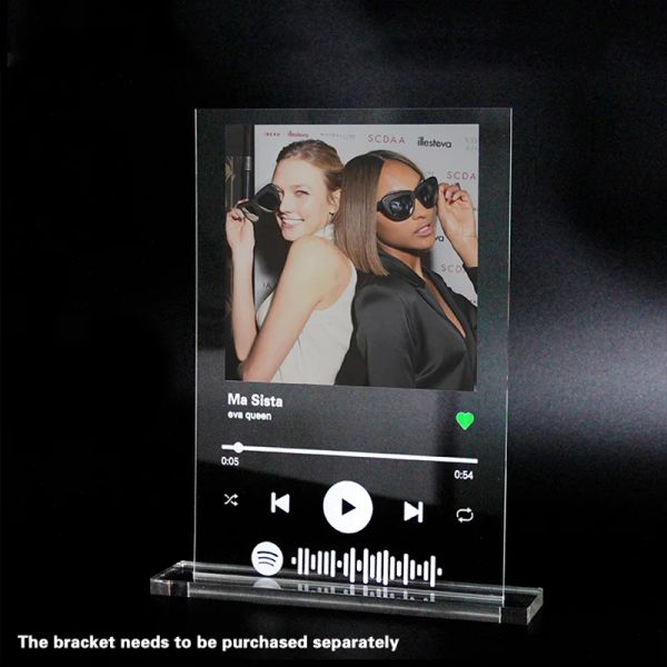 Takı Spotify Akrilik Kurulu Kişisel Fotoğraflar Yıldönümü Pleksiglas Şeffaf Net Plastik Sayfa Dekorasyon Dekorasyon Özel Şarkılar