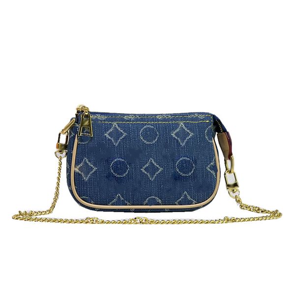 24SS Женские сумки сумки сумки сумочка роскошные дизайнеры джинсовая синяя шоудер мессенджеры, дамы, проезжаем
