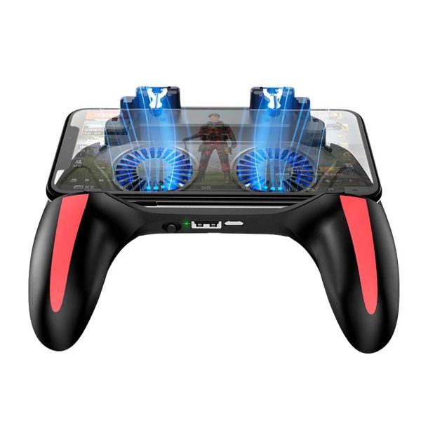 Gamepads Power Bank Zwei Lüfter Handheld Grip Spiel Kühler für Handys Game Controller Gamepad Joystick Spiele Zubehör
