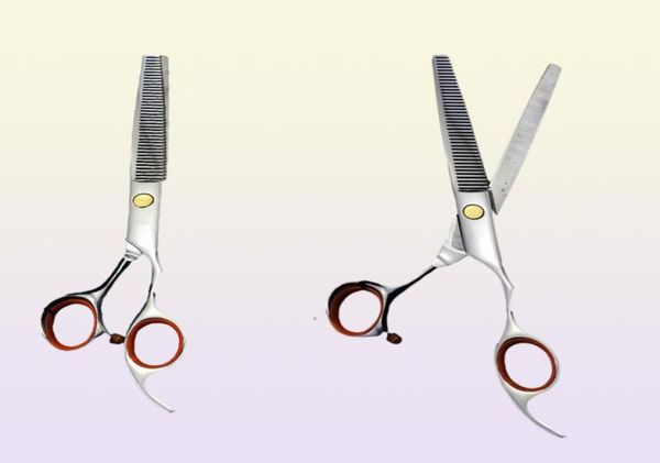 Tesoura de cabelo profissional japão aço 7 3939 pet cão aliciamento corte tesouras de desbaste corte berber cabeleireiro scissorshair5033943