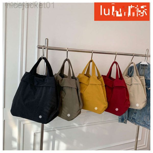 Designer Lululemens Bag Luluemon Womens Casual Bag Grande Bolsa de Pano de Nylon Bolsa de Estudante Classe Um Ombro Crossbody Bolsa de Lona
