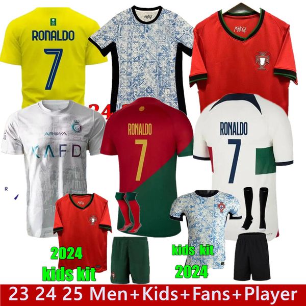 23 24 25 S-4XL Al Nassr FC Ronaldo Fußballtrikot-Set 2023 2024 2025 Portugiese Bruno FERNANDES DIOGO J. DANILO Portuguesa FANS Portugieser Männer Kinder Fußballtrikot Kinder