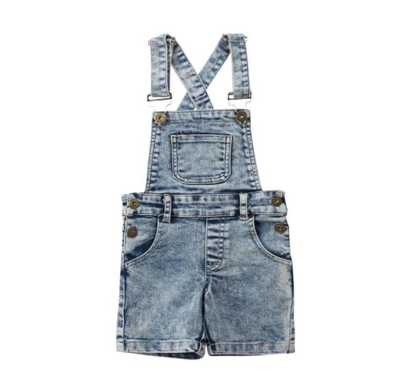 Macacões Moda Crianças Bebê Meninos Meninas Denim Azul Romper Jumper Bib Calças Macacões Outfits Clothes9734964