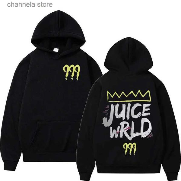 Erkek Hoodies Sweatshirts Rapçi Juice WRLD 999 Mektup Baskı Hoodie Erkek Kadın Hip Hop Retro Külot Sweatshirt Polar Gevşek Uzun Kollu Kapüşonlu Sokak Giyim T240227