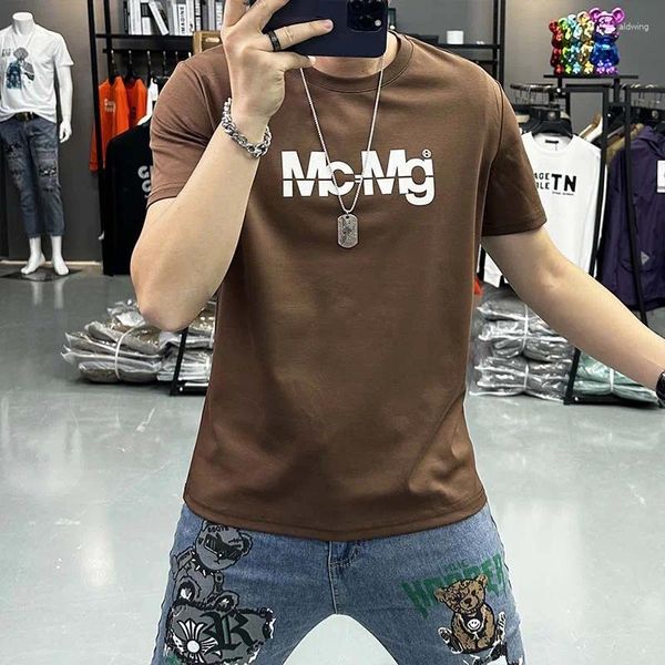 Herren-T-Shirts lässig T-Shirt Sommer Mode einfache bedruckte runde Nacken Tees Männlich täglich Kleidung Cotton Man Kleidung plus Größe 7xl Slim Tops