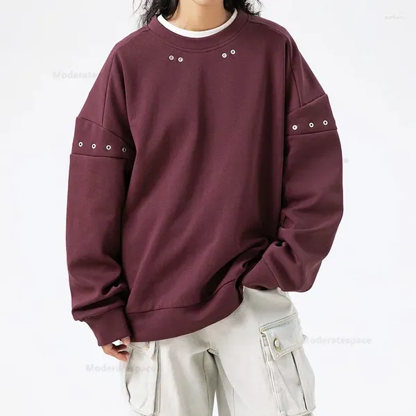 Felpe con cappuccio da uomo Moda Solid Felpe da uomo 2024 Hip Hop Baggy Casual Girocollo Y2k Pullover Felpa con cappuccio Marca Abbigliamento maschile