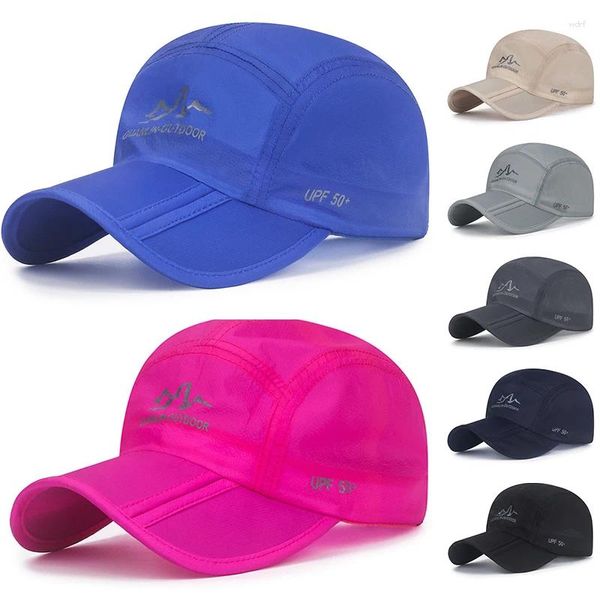 Berets moda dobrável chapéu de secagem rápida ultra-fino respirável boné de beisebol para homens snapback esporte ao ar livre ciclismo correndo chapéus
