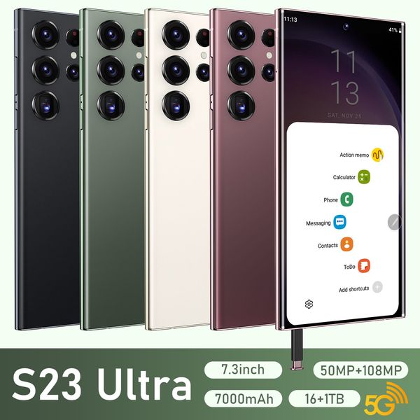 O novo telefone S23 Ultra de 7,3 polegadas vem com Pen Truth 3G (2 GB + 16 GB) integrado, suporte para remessa e suporte a vários idiomas