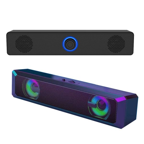 Alto-falantes 3D Surround Soundbar Bluetooth 5.0 Alto-falantes de computador com fio estéreo Subwoofer Barra de som para laptop PC Home Theater TV Aux Speaker