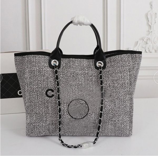 Saco de designer de verão praia saco de compras c carta bolsa de ombro flash saco de escritório de alta qualidade clássico bolsa de lona feminina com botão retro bolsa de luxo feminina