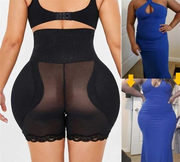 Mulheres corpo shaper calcinha sexy bunda levantador lado acolchoado calcinha renda falso ass espartilho plus size shapewear emagrecimento roupa interior grande quadril 24836006