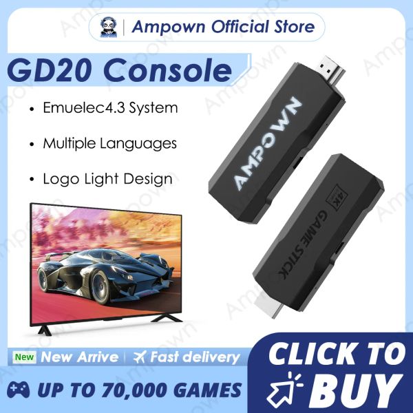 Console AMPOWN GD20 Game Console 4K 60fps HDMI Output a bassa latenza GD10 Ultra GD20 TV Stick Portable Retro Console Game 70K