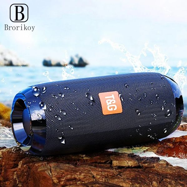 Lautsprecher Tragbarer Bluetooth-Lautsprecher Drahtloser Bass-Subwoofer Wasserdichte Außenlautsprecher Boombox-Unterstützung TF-Karte FM USB-Stereolautsprecher